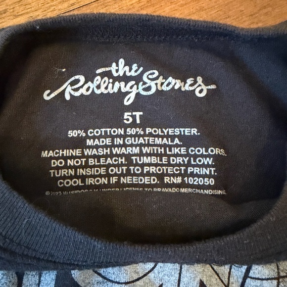 The Rolling Stones Black and Red Kids Tee - Picture 2 of 2